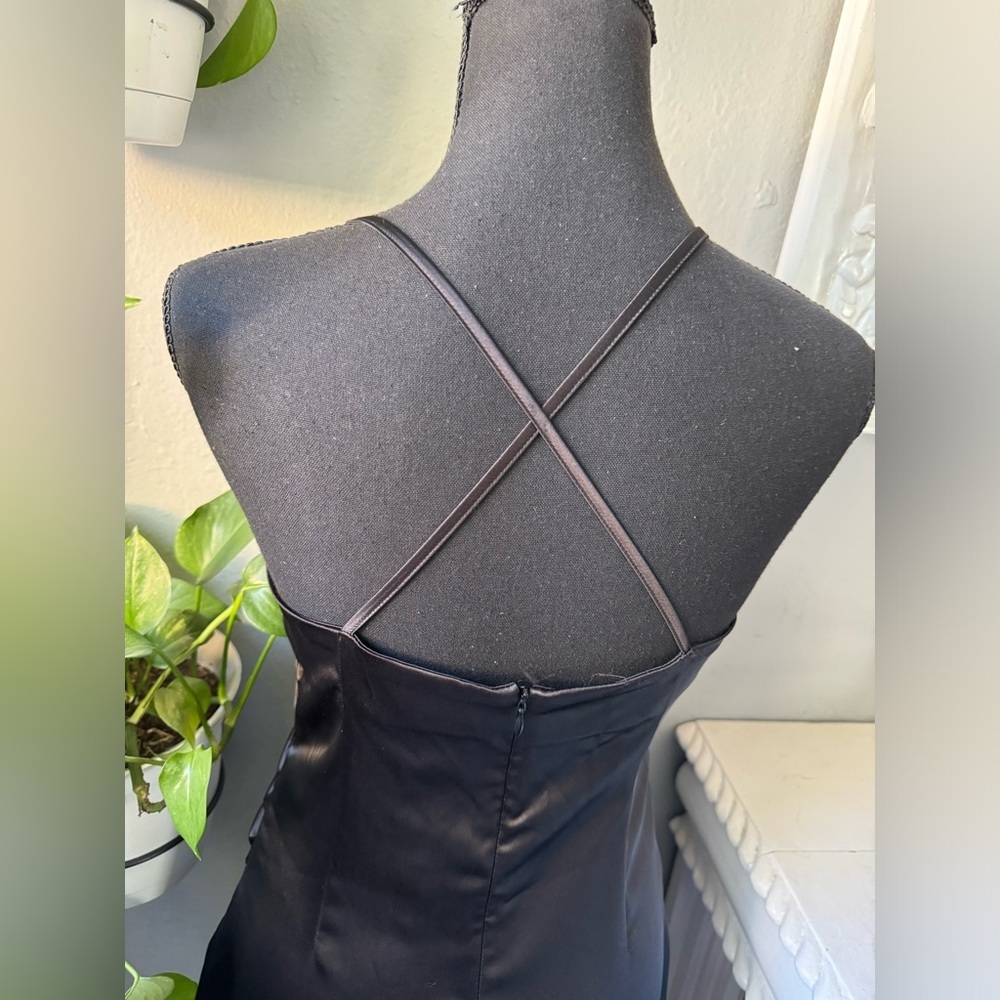 NWT Zara Satin Black Dress,size S - Picture 6 of 9